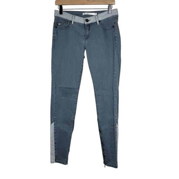 Victoria Beckham Contrast Panel Zip Ankle Skinny Jeans Size 26
